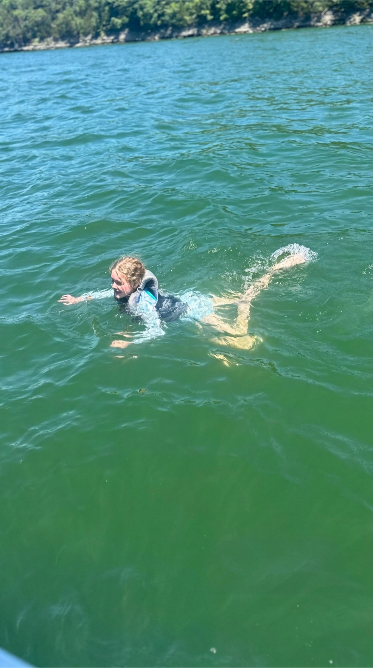Swimming in Table Rock Lake near the condo
